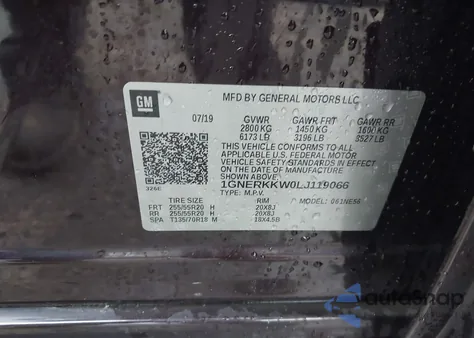 2020 Chevrolet Traverse Fwd Premier z USA, uszkodzony, nr VIN 1GNERKKW0LJ119066